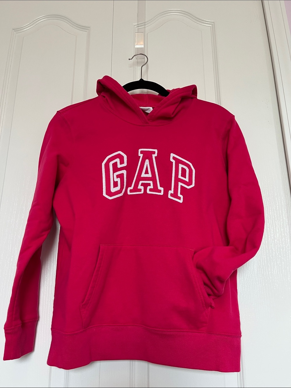 GAP Bright Pink Hooded Sweatshirt with White Logo